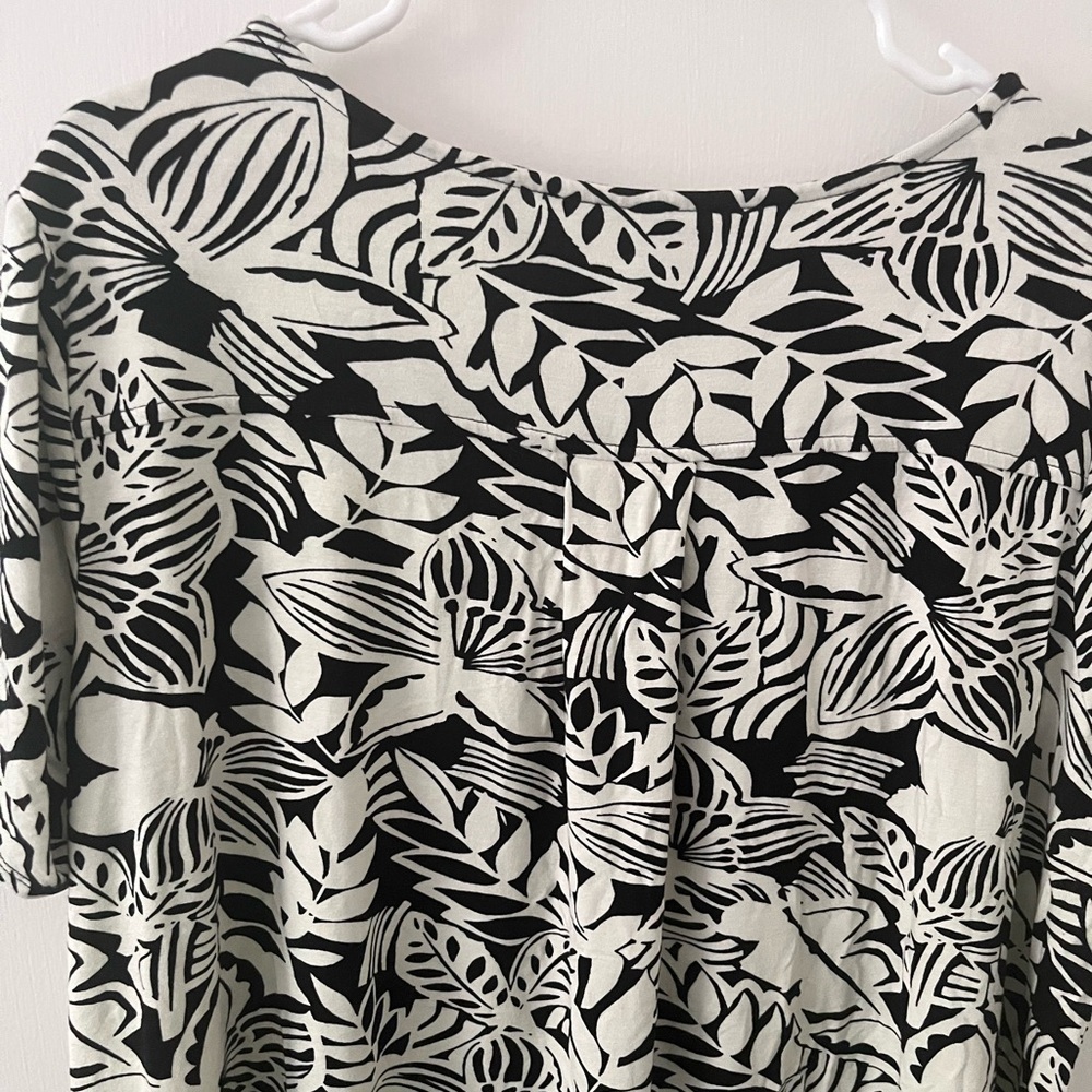 Tahari Mini Dress Black & White Floral 1X Plus Size - Picture 5 of 11